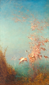Envol de Flamants Roses Étang de Vaccarès [1890–95] by Félix Ziem [1821–1911]